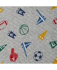 Andy & Evan Baby Boys Hooded Varsity Printed Romper