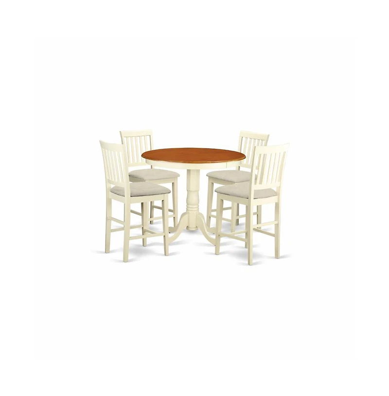 East West Furniture 5 Pc counter height Dining room set - Dinette Table and 4 bar stools