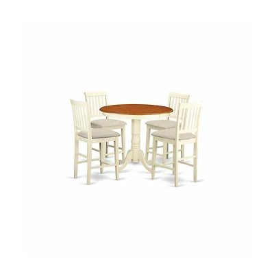 East West Furniture 5 Pc counter height Dining room set - Dinette Table and 4 bar stools