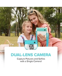 myFirst Insta 2 () Kids Instant Print Camera, 12MP Photos, 1080P Video, Front & Selfie Lens, microSD Card & Neck Lanyard, Travel Camera