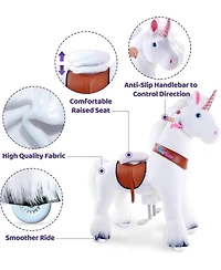 PonyCycle Ride-on Unicorn White Model U Size 4 for 4- Years