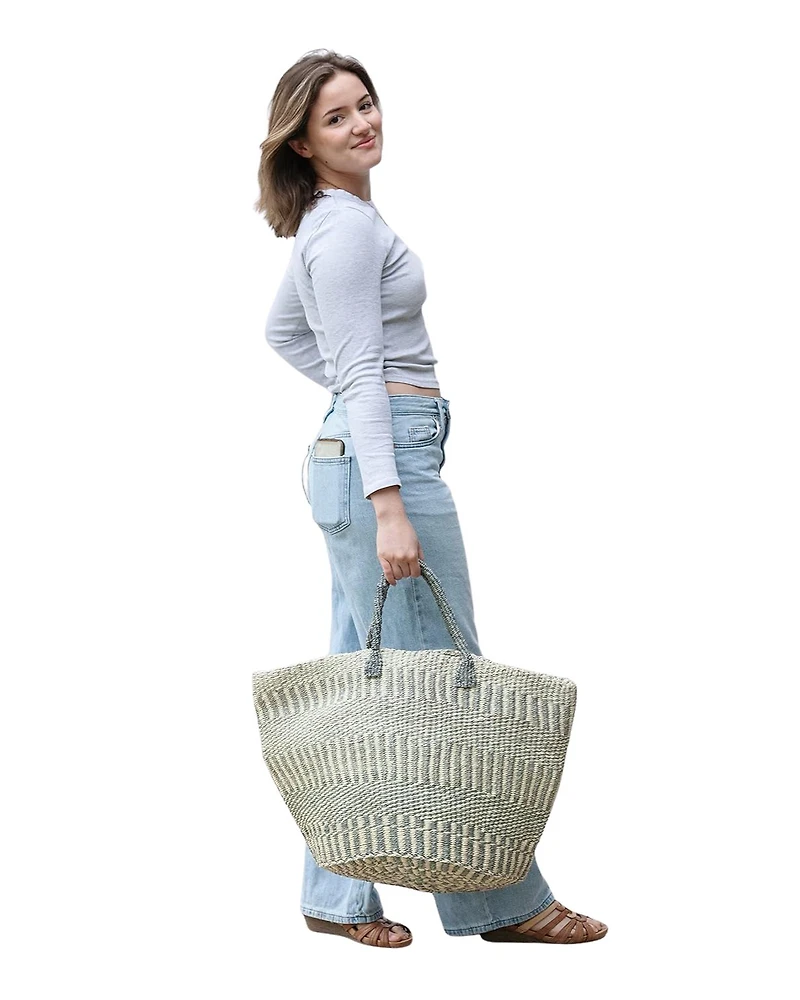 Calm Handmade Sisal African Tote Basket Bag