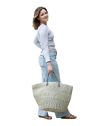 Calm Handmade Sisal African Tote Basket Bag