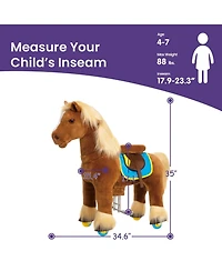 PonyCycle Ride-on Horse Brown Model X Size 4 for 4-7 Years