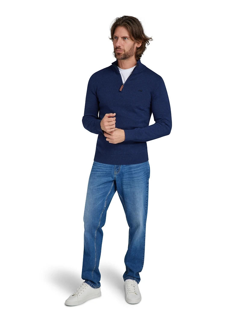 Raging Bull Men's Quarter Zip Cotton/Cashmere Knit
