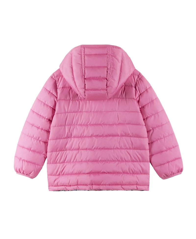 Andy & Evan Toddler Girls Toddler/Child Pink Heart Printed Reversible Puffer Jacket