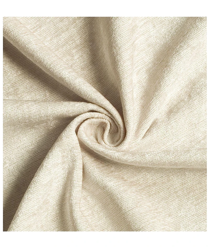 Kate Aurora 2 Piece Heavy Weight Light Filtering Rod Pocket Luxurious Royal Chenille Curtain Panels - Beige