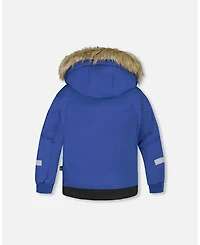 Deux par Boy Two-Piece Play Snowsuit Navy and Brown