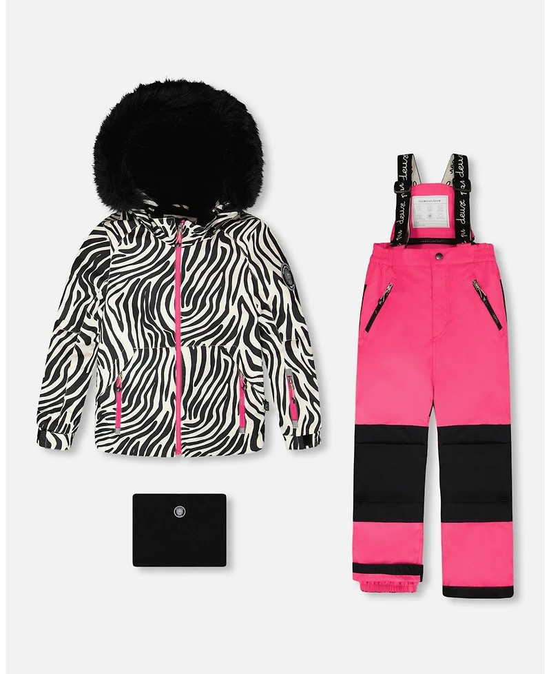 Deux par Girl Two-Piece Play Snowsuit Fuchsia