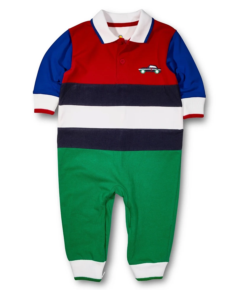 Florence Eiseman Baby Boys Jersey Knit Longall With Race Car