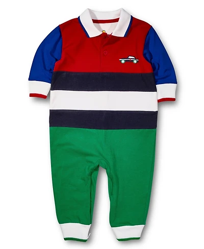 Florence Eiseman Baby Boys Jersey Knit Longall With Race Car