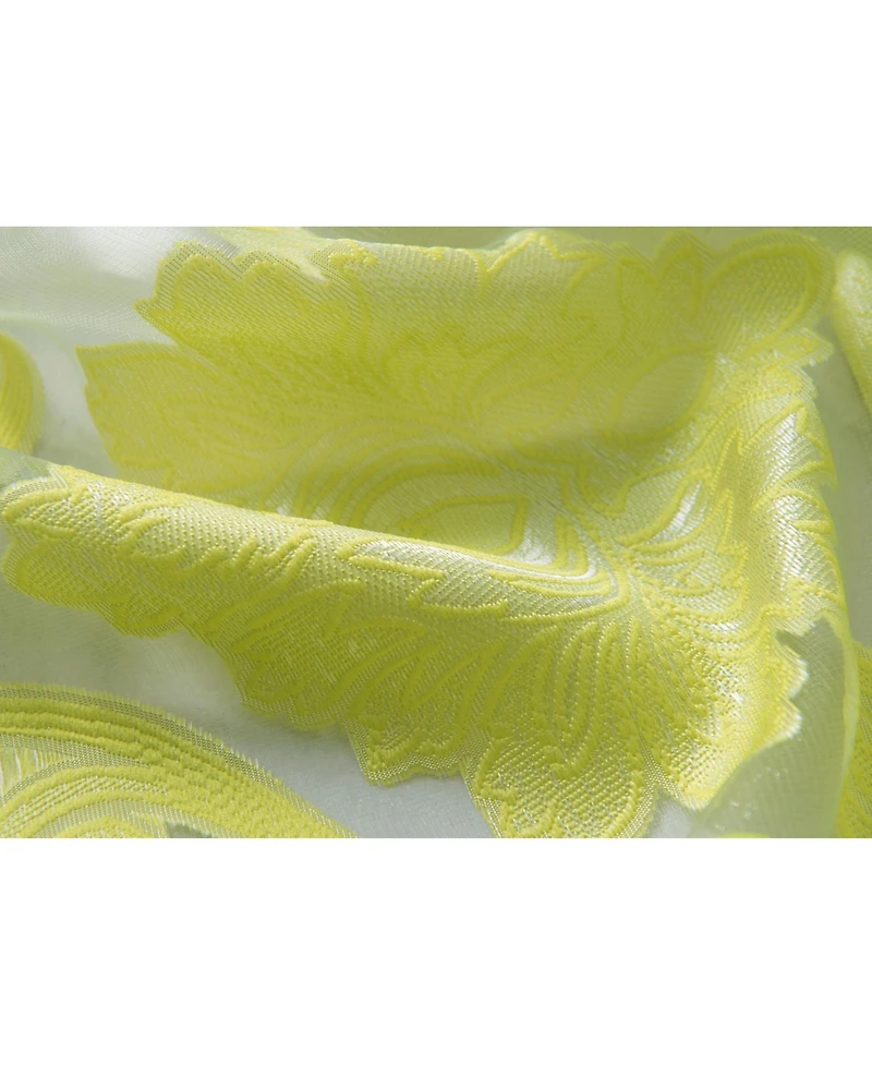Kate Aurora Custom Scroll Sheer Voile Waterfall Window Curtain Valances - 57 in. W x 37 L