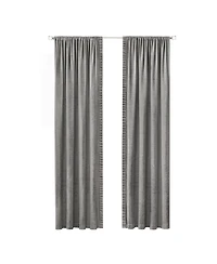 Kate Aurora Lux Living 2 Pack Chenille Rod Pocket Window Curtain Panels - 63 in. Long Navy Blue