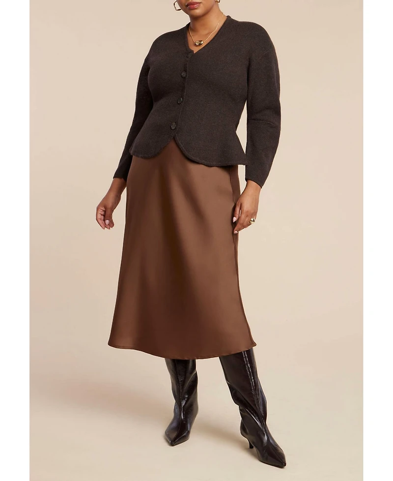 Eloquii Women's Plus Structured Lurex Cardigan