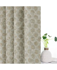 Kate Aurora 2 Piece Contemporary Chic Metallic Abstract Circles Light Filtering Grommet Top Curtains - Navy