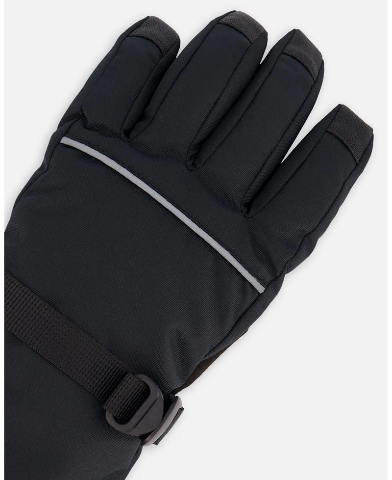 Deux par Kids Unisex Winter Teknik Gloves Black - Child