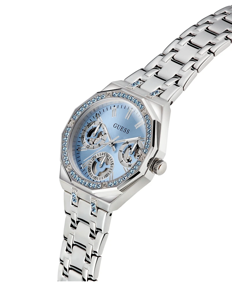 Guess Women's Silver Tone Multi-function Watch, 36mm