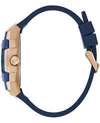 Guess Men's Blue Rose Gold Tone Multi-function Watch, 44mm
