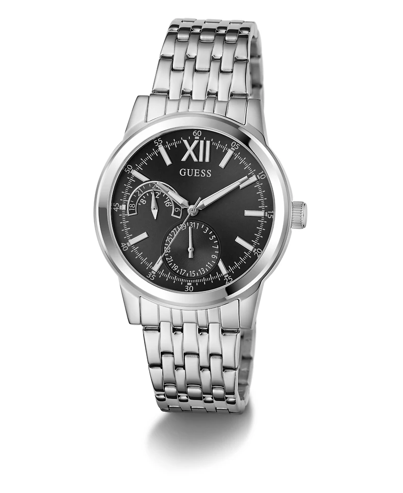 Guess Men's Silver Tone Multi-function Watch, 42mm