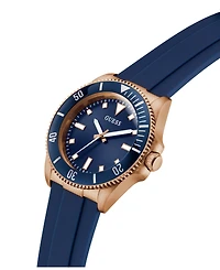 Guess Men's Blue Rose Gold Tone Analog Watch, 41mm