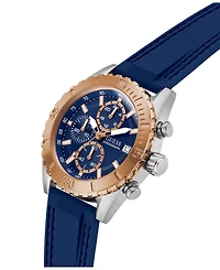 Guess Men's Blue Two-Tone Chronograph Watch, 45mm