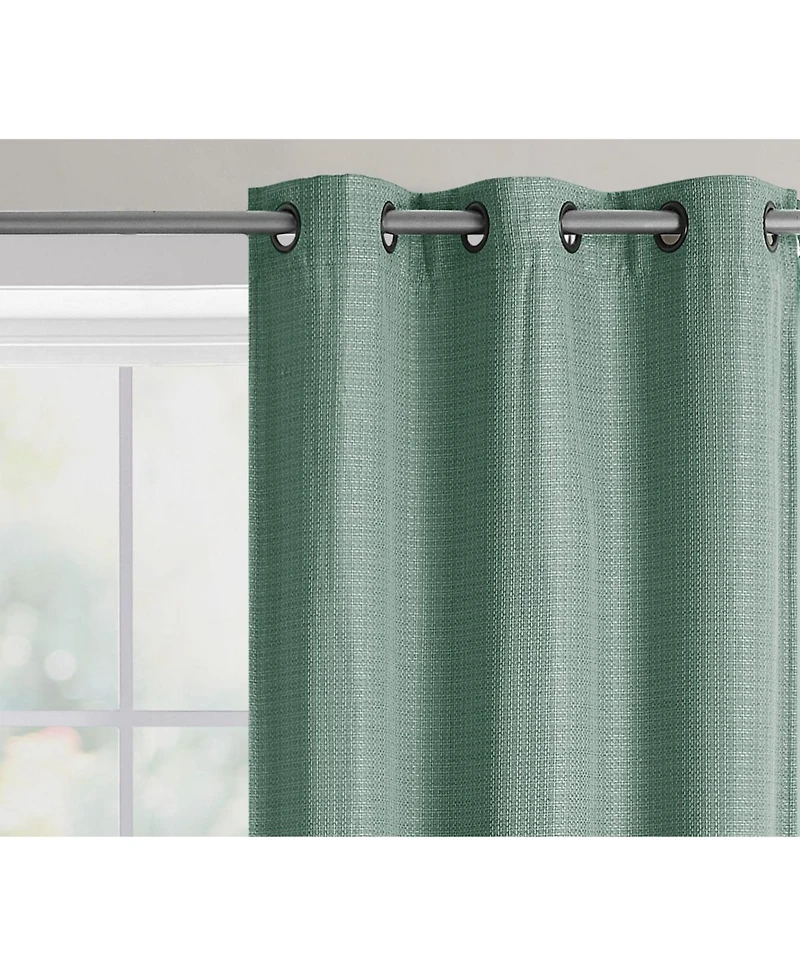 Kate Aurora Modern Living 2 Pack Textured Woven Light Filtering Grommet Top Window Curtain Panels
