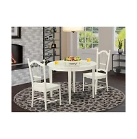 East West Furniture 3 Pc Kitchen nook Dining set-Table and 2 Dining Chairs