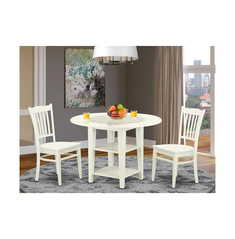 East West Furniture Dining Room Set Linen White