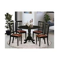East West Furniture 5 Pc Dining room set -Table and 4 Dining Chairs