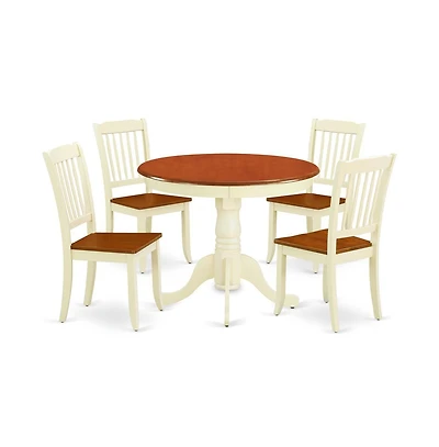 East West Furniture Dining Room Set Buttermilk & Cherry