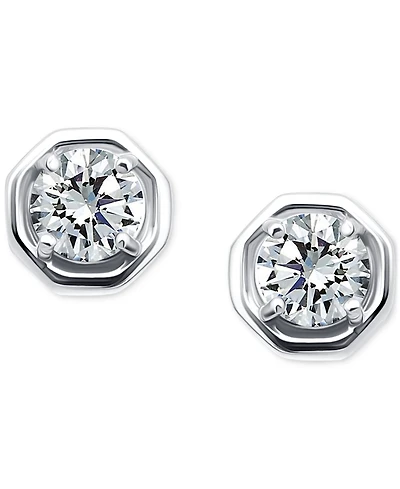 Giani Bernini Cubic Zirconia Solitaire Octagon Stud Earrings, Macy's Exclusive