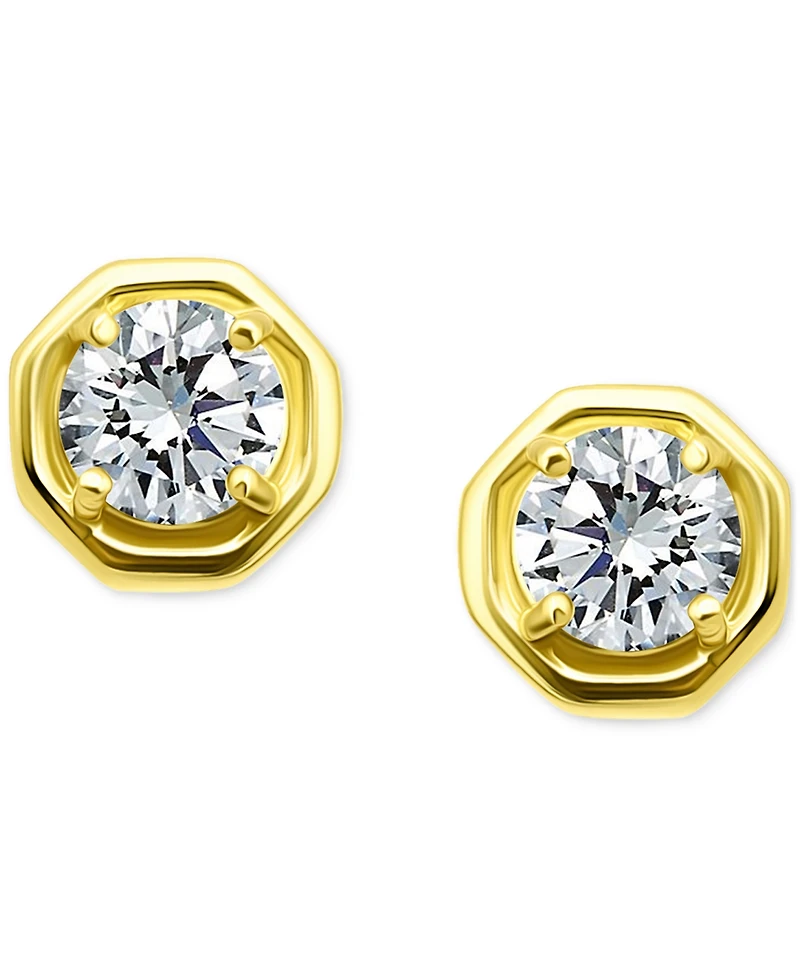 Giani Bernini Cubic Zirconia Solitaire Octagon Stud Earrings, Macy's Exclusive