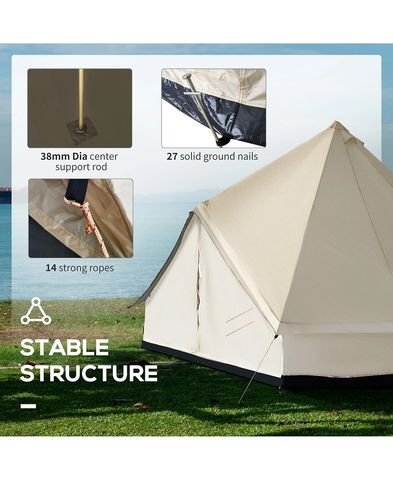 Outsunny 16 Large Portable 10 Man Hunting Fishing Camping Bell Tent