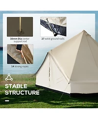 Outsunny 16 Large Portable 10 Man Hunting Fishing Camping Bell Tent