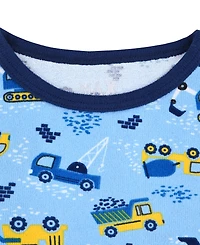 Max & Olivia Baby and Toddler Boys 2-Piece Trucks Pajama with Socks Set