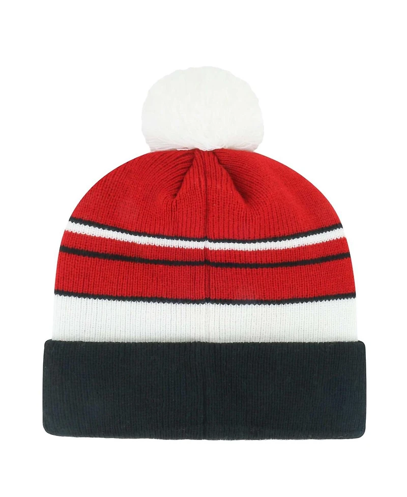 '47 Brand Big Boys and Girls Scarlet/Black San Francisco 49ers Peewee Cuffed Pom with Knit Hat