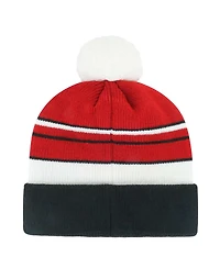 '47 Brand Big Boys and Girls Scarlet/Black San Francisco 49ers Peewee Cuffed Pom with Knit Hat