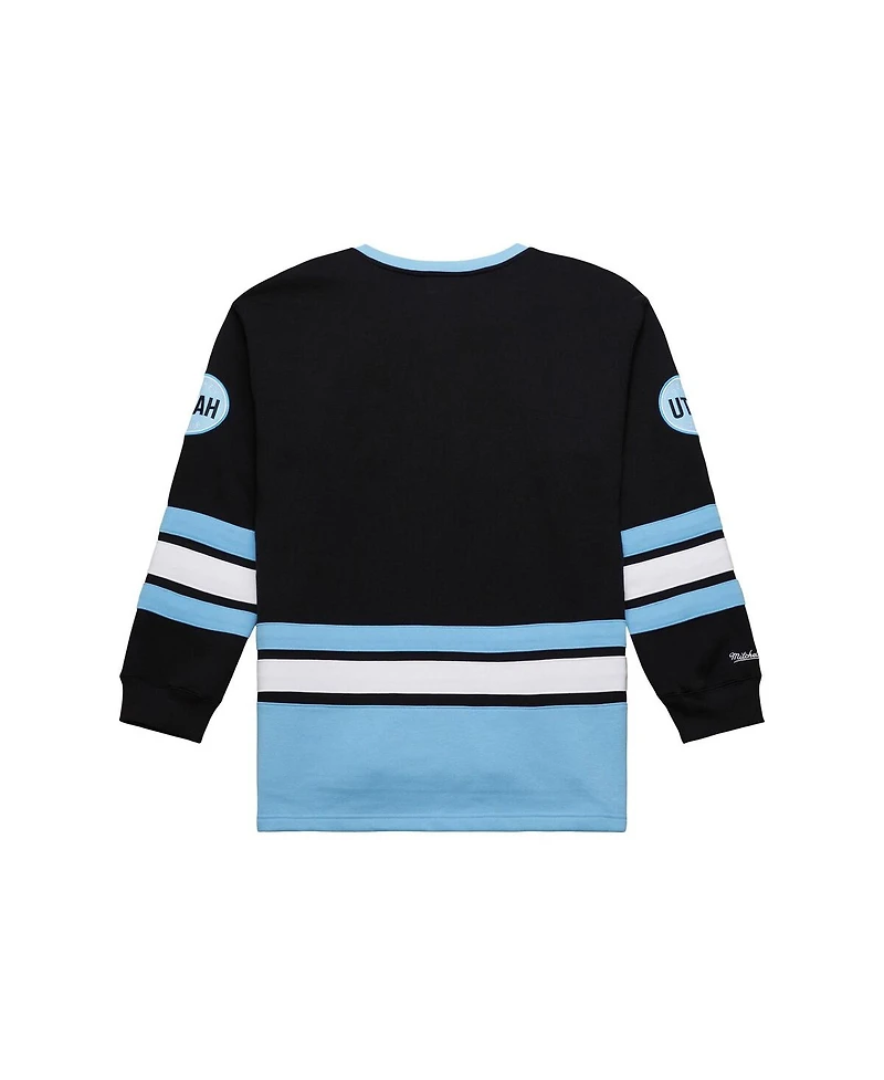 Mitchell & Ness Men's Black Utah Mammoth Heritage Lace-Up Pullover Sweatshirt