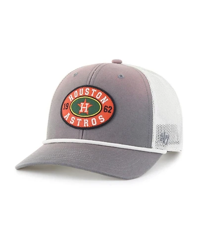 '47 Brand Men's Gray/White Houston Astros Tide Sweep Rope Trucker Adjustable Hat