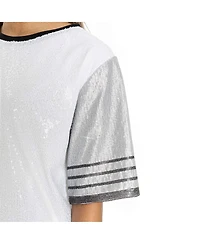 Gameday Couture Women's White/Gray New York Giants Bling It Full Sequin Jersey Dress