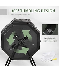 Outsunny Tumbling Compost Bin Outdoor 360
