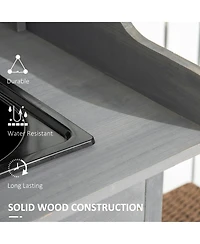 Outsunny Potting Bench Prep Table w/Faucet, Sink and Storage,