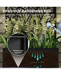 Outsunny Outdoor Privacy Screen with Raised Garden Bed, Metal,