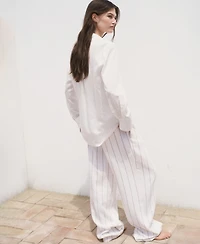 Mango Women's Semi-Transparent Striped Shirt