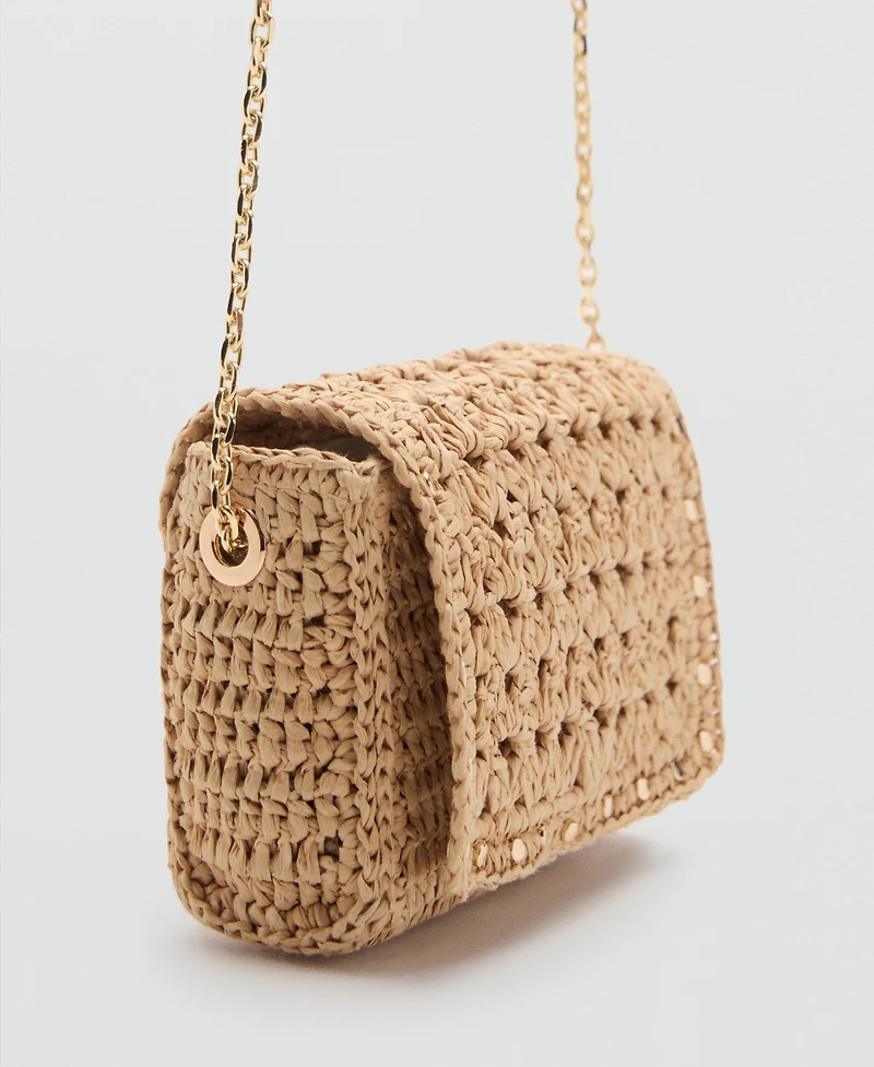Mango Women's Mini Natural Fiber Crossbody Bag