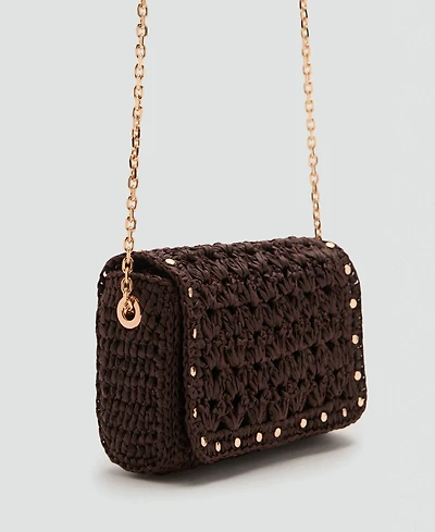 Mango Women's Mini Natural Fiber Crossbody Bag