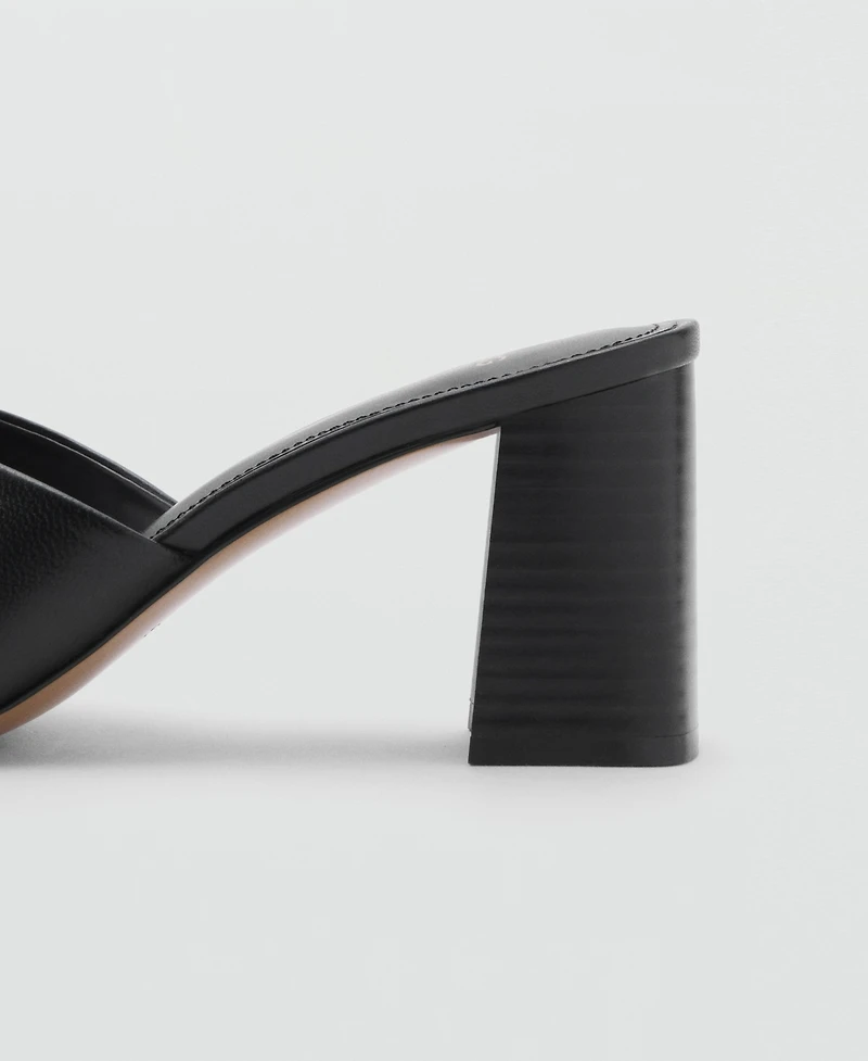 Mango Women's Leather Block-Heel Sandals