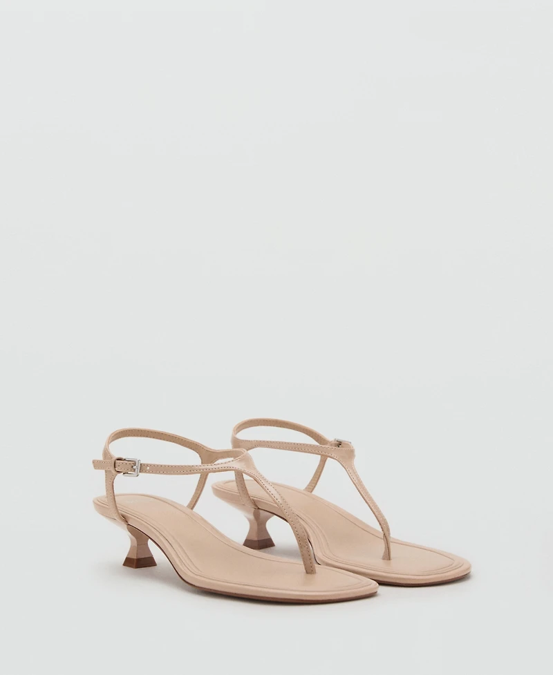 Mango Women's Kitten Heel Straps Sandals