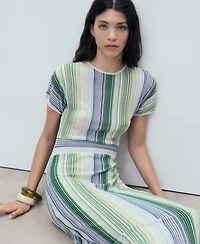 Mango Women's Woven Striped Dress