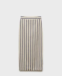 Mango Women's Striped Linen Skirt